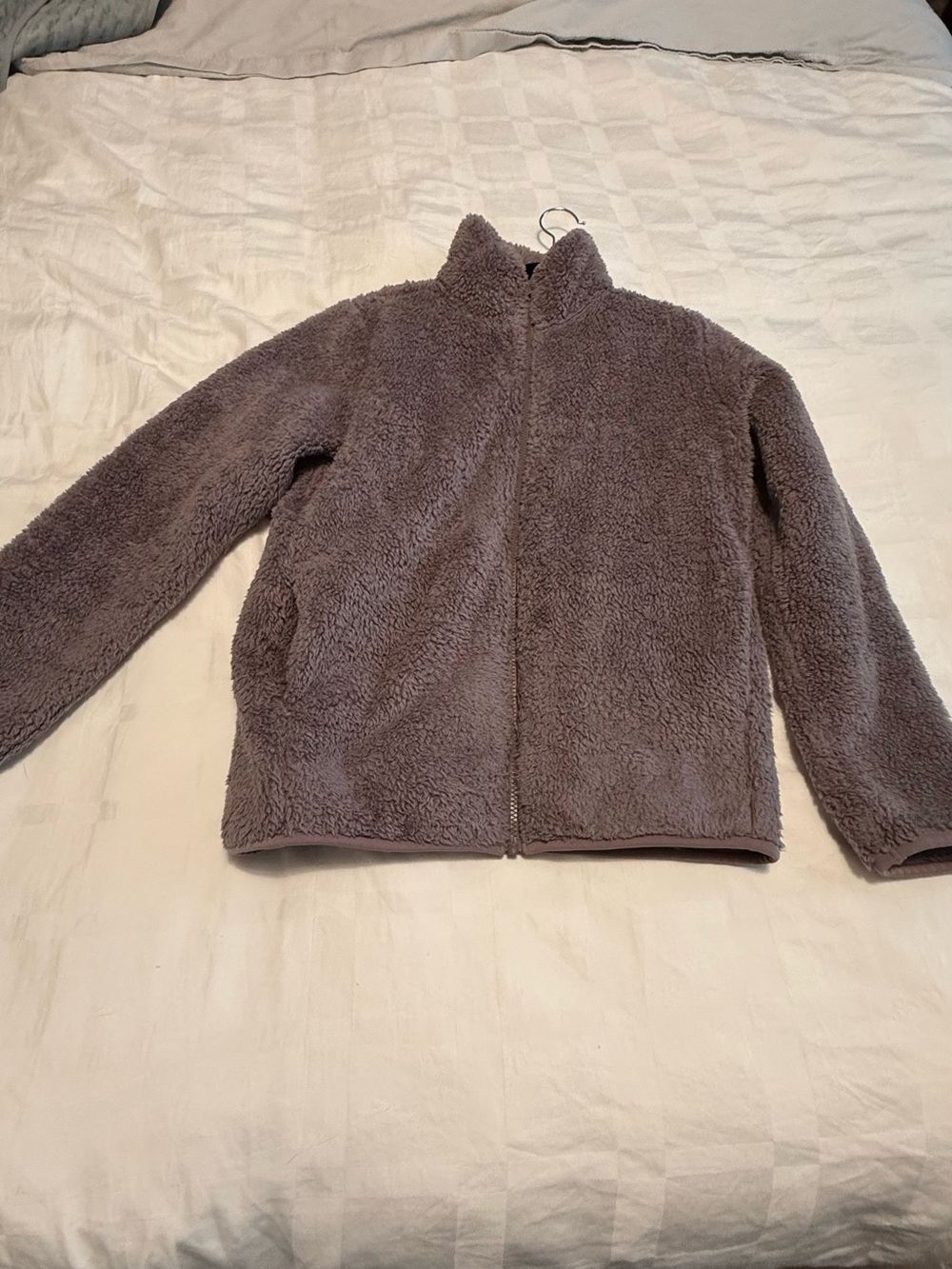Uniqlo Fluffy Yarn Fleece Full-Zip Jacket brown size small - Picture 4 of 9